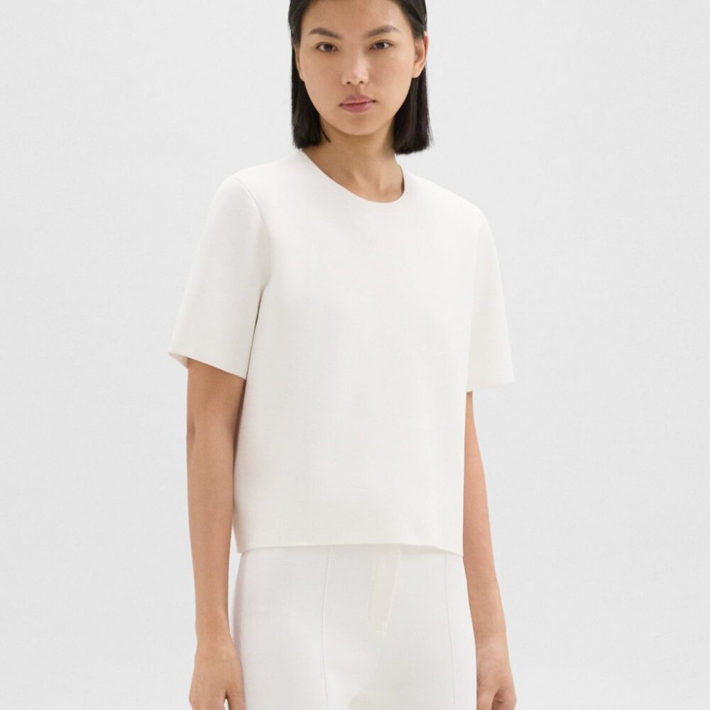 Theory Oversized Sweater Tee in Crepe Knit L